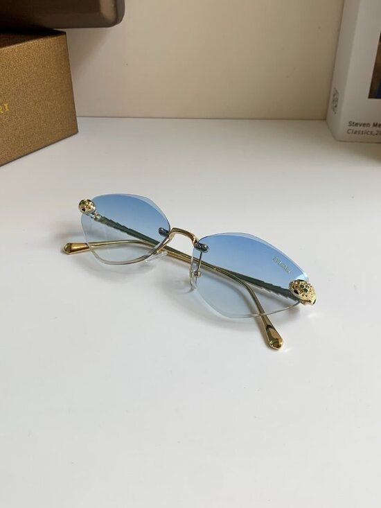 Bvlgari Serpenti Rimless Cat Eye Gradient Blue Sunglasses main image 5